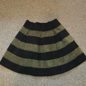Black and Gold Flare Skirt
